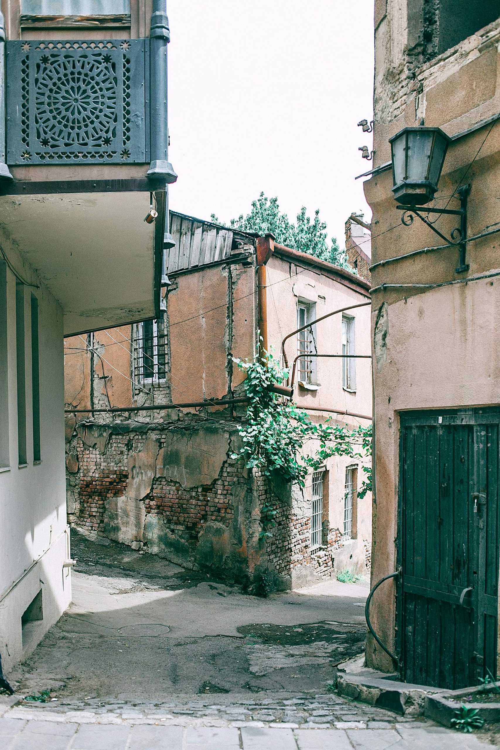 road splitting to two paths in an old city