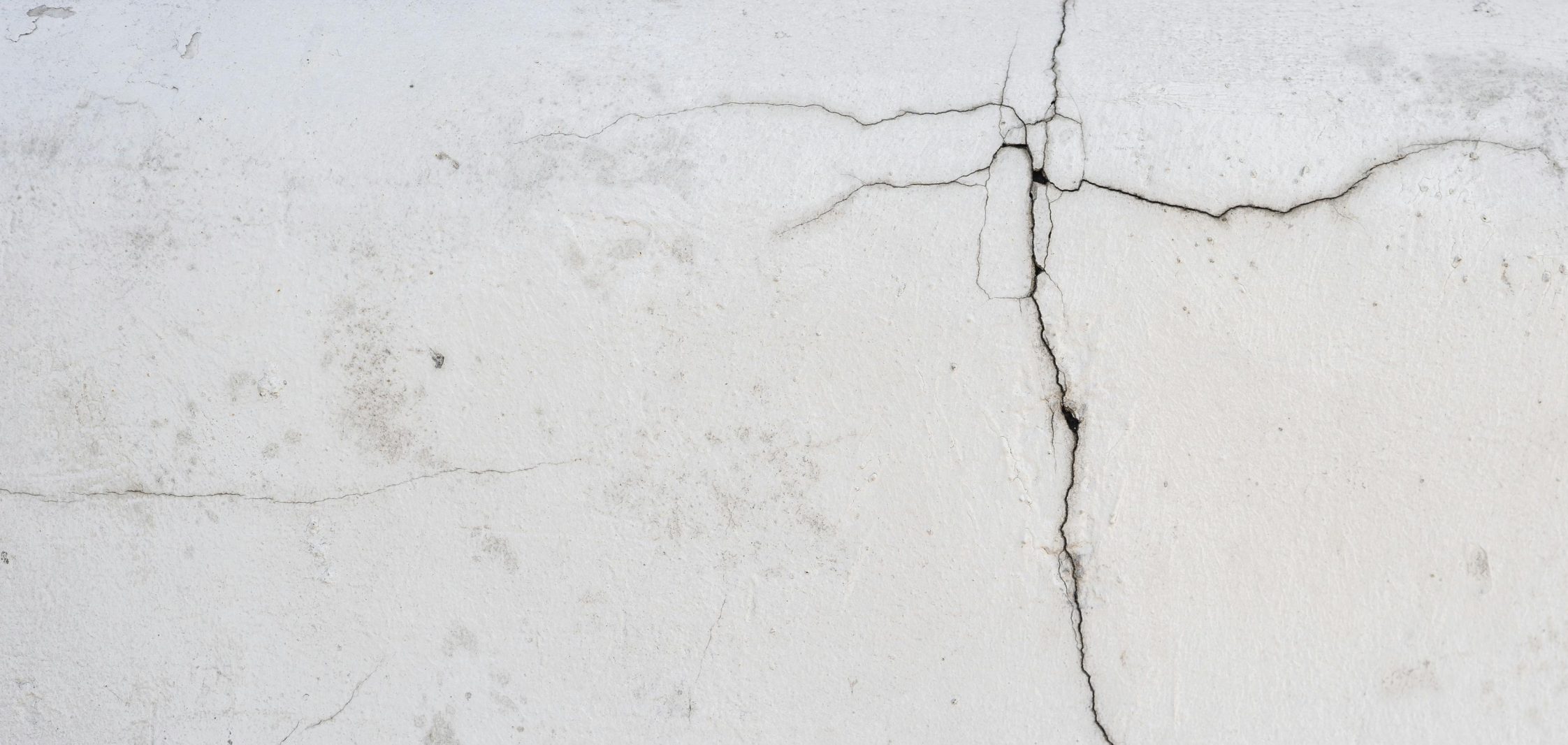 White wall with crack in it